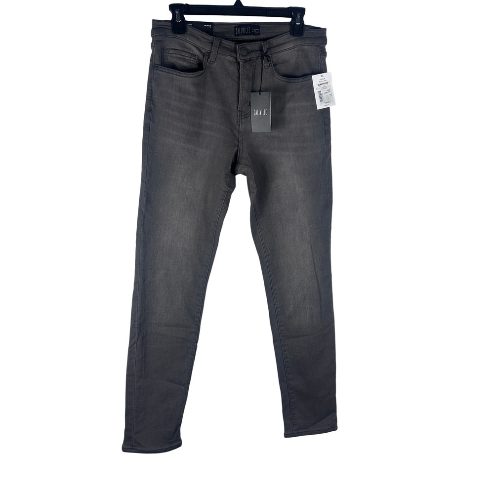 Caliville Mens Slim Fit Jeans Denim Dark Grey TC6059ST Size Small NWT‎